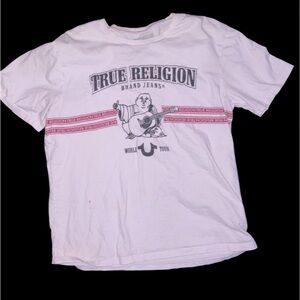 True Religion White and Red Graphic Tee